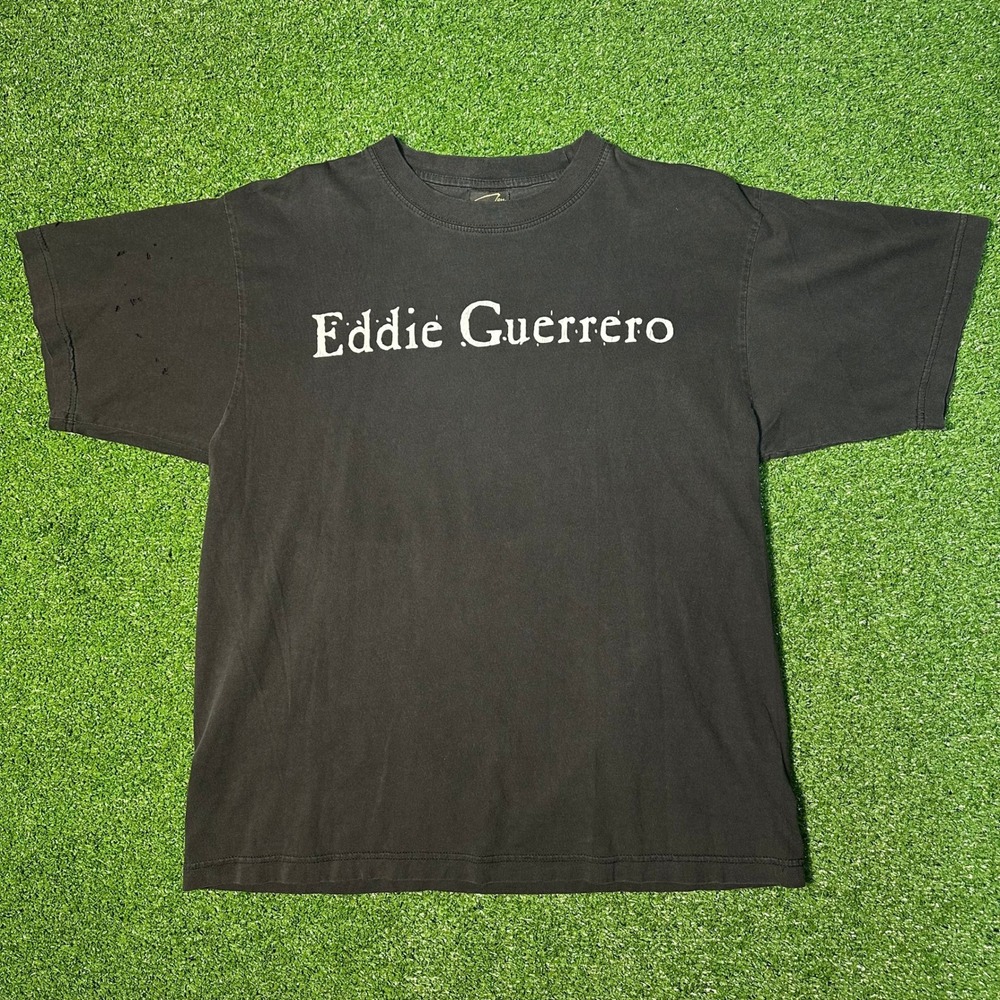 Vintage Eddie Guerrero‎ Y2K WWE Wrestling Graphic T-Shirt Black Mens Large